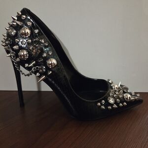 STEVE MADDEN Women's Veronicka Black Rhinestone Studded Pumps - NWOT